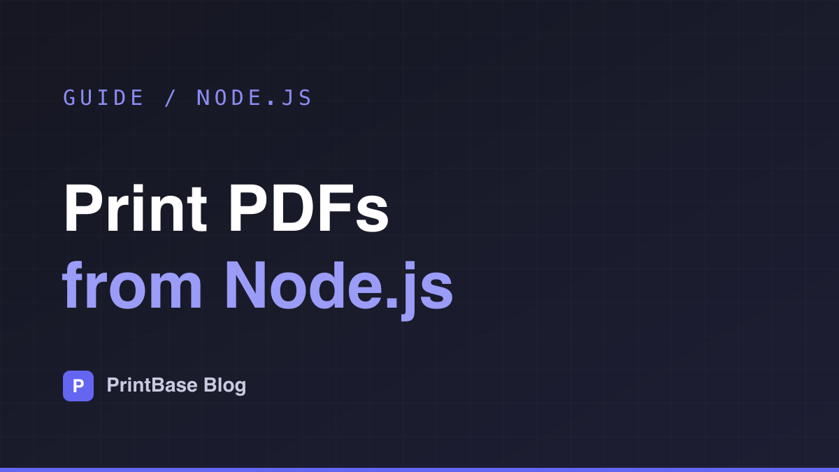 How to Print a PDF from Node.js (Without a Browser Dialog)